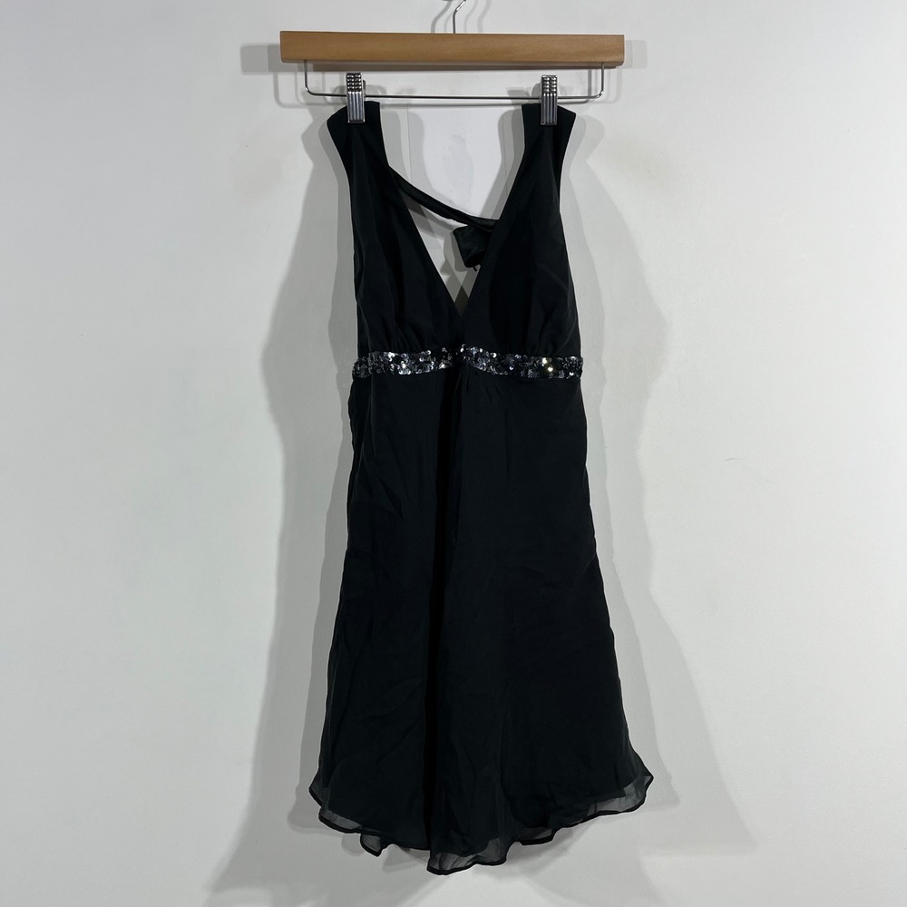 Express Y2K 100% Silk Sequin Fairy Grunge Babydoll Coquette Top Womens Small